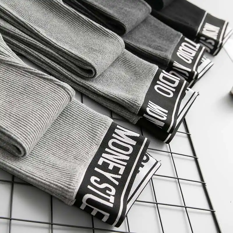 

Autumn Winter High Waist Slim Fit Women Leggings Thick Warm Cashmere Nylon Waist Letter Print Pressure Elastic Bottoming Pant