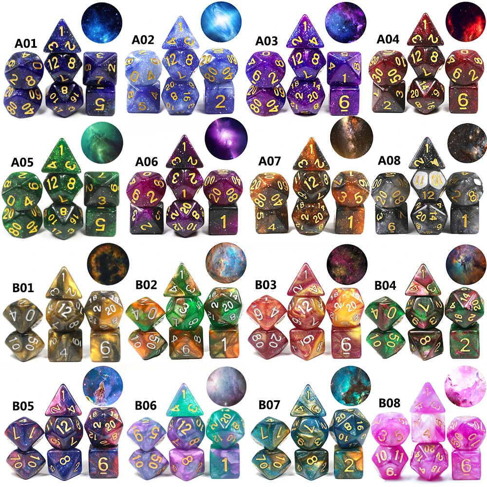 Лидер продаж набор пластиковых костей для галактики классические цветные
