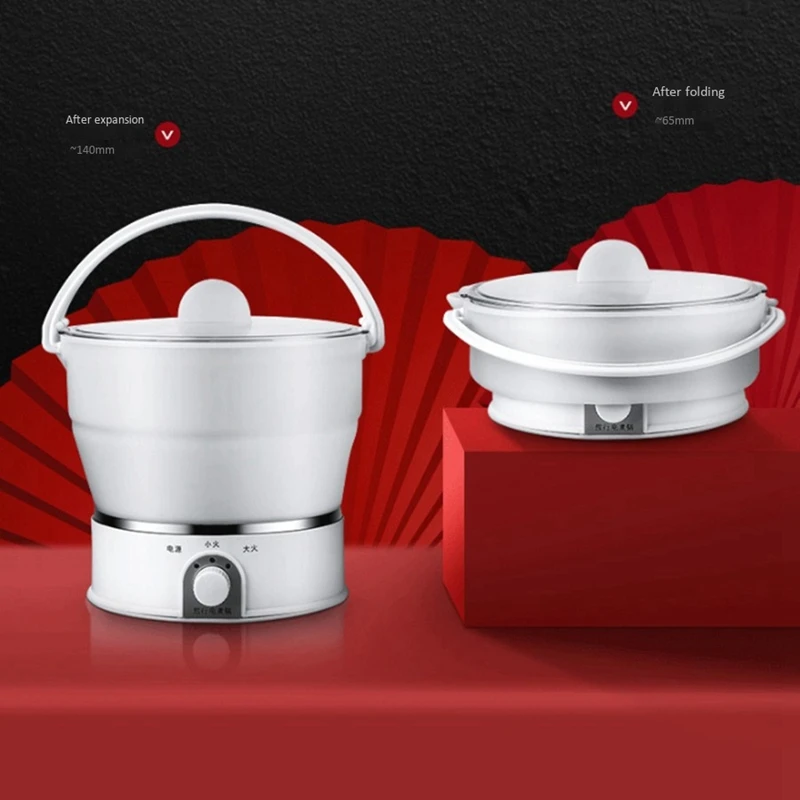 1Л сложенный пищевой силикон Медленная Плита Портативный кухонный горшок мини