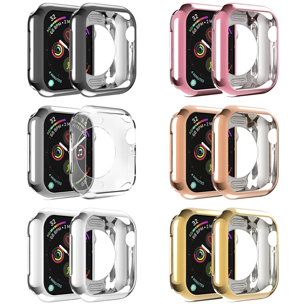 Чехол из мягкого ТПУ для Apple Watch 3 2 1 42 38 мм защитный чехол iWatch 4 40 44 серия 5 бампер с