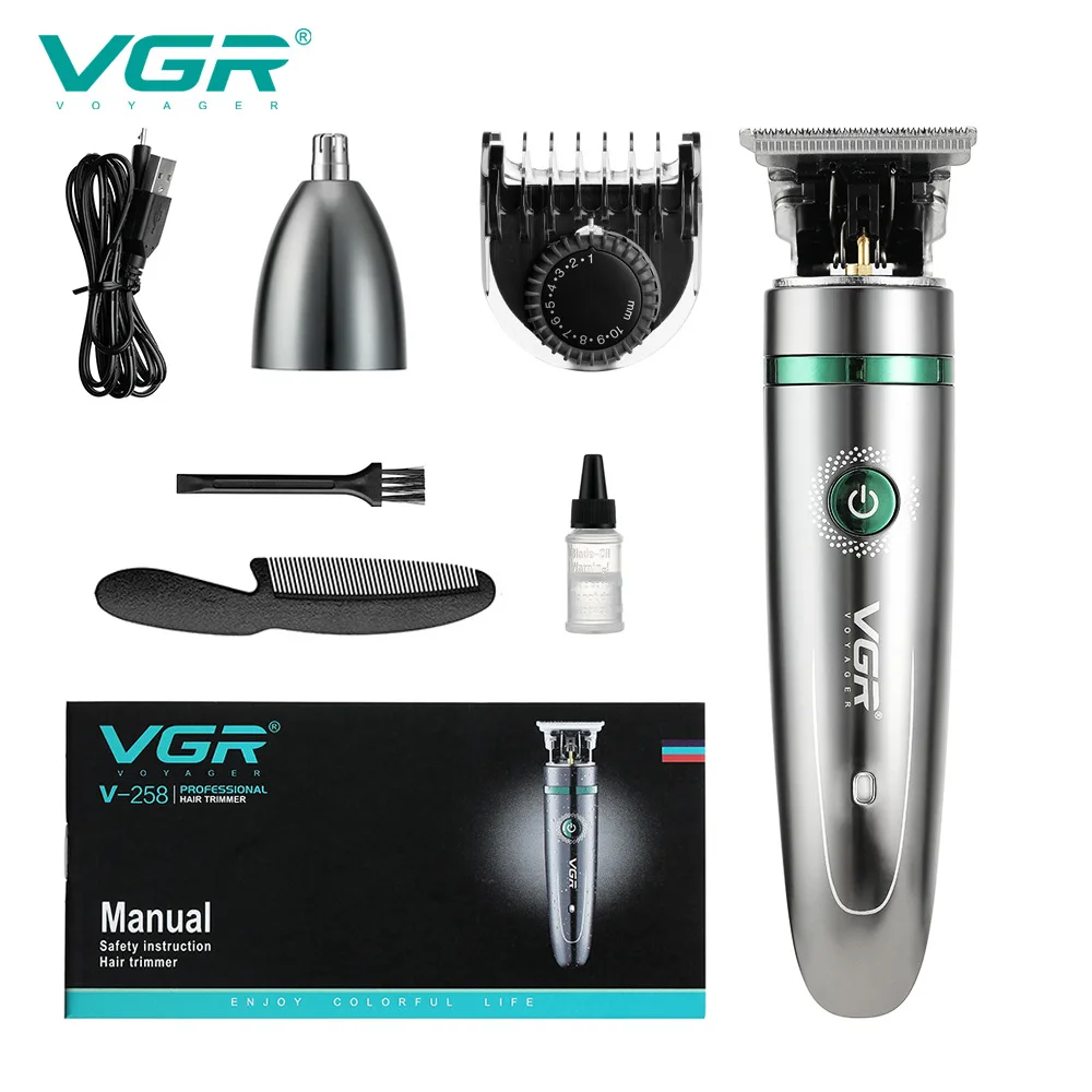 

Vgr New Product Rechargeable Hair Clippers Two-in-one Trimming Nose Hair Whole Body Washing Electric Hair Clipper V-258