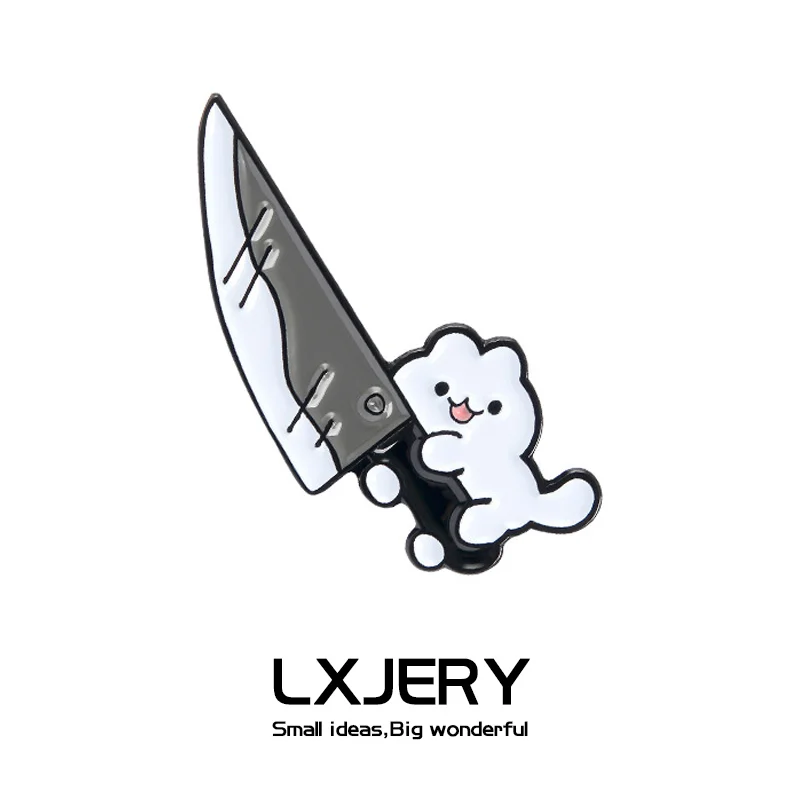LXJERY мультфильм кинжал шпилька с подвеской Кот значок на рюкзак Забавный брошь