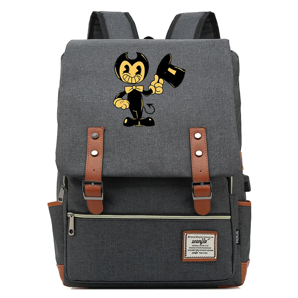 

Bendi #2 Canvas Travel Backpack and the Ink Machine Students Bag Gift for Kids
