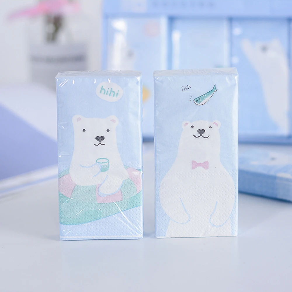 8 упаковок/коробка мини-салфетки бумага с мультяшным принтом редиса 100% салфетки