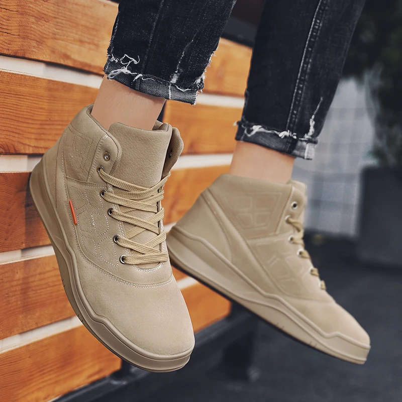 Plus cotton men's casual board shoes leather sneakers autumn and winter sports men | Спорт и развлечения