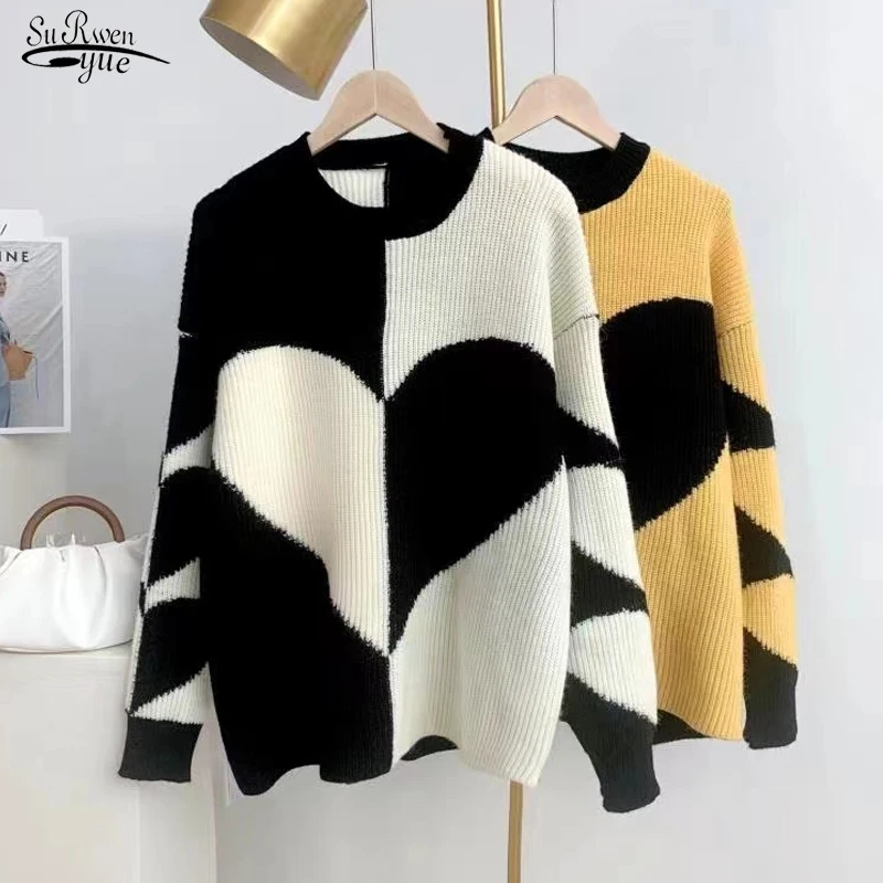 

Осенне-зимние новые дизайнерские мягкие свободные топы, женские свитера с длинным рукавом, вязаный женский пуловер в стиле преппи, свитер ...