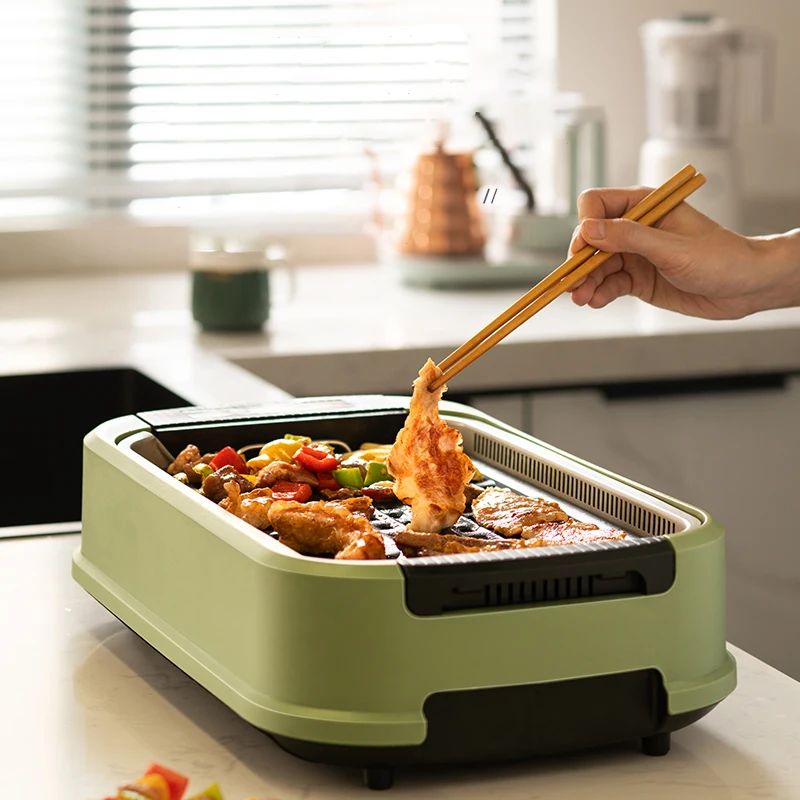 저렴한 생활 요소 전기 실내 그릴 철판 철 캐스트 그릴 팬 Bakeware 무연 베이킹 철판 팬케이크 바베큐 기계 220V