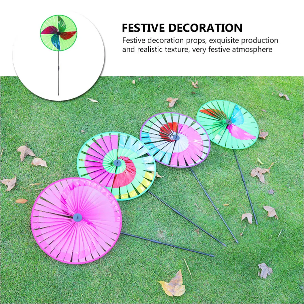 

1Pc Decorative Garden Pinwheel Children Handheld Windmill Random Color