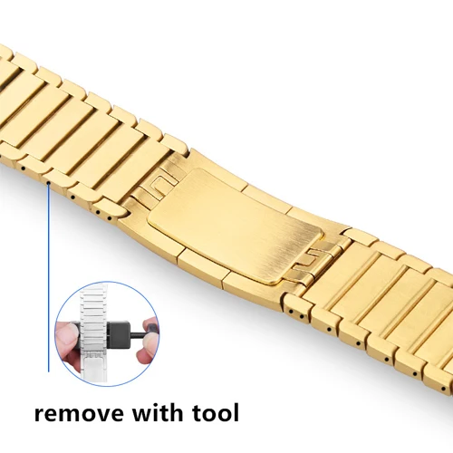 Ссылка браслет для apple watch 4 5 Группа 44 мм 40 мм apple watch 3 2 ремешок 42 мм, 38 мм, для iwatch, версия 5/4/3/2/1 браслет для наручных часов из нержавеющей стали GEN.6 - Цвет ремешка: gold A