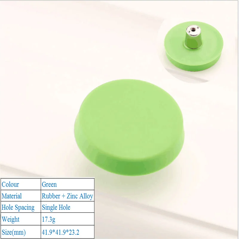Green 6259-Single LBA, детские резиновые дверные ручки, милые розовые, желтые, синие, Звездные, лунные, облачные, кухонные ручки и ручки для шкафа, мебельные ручки для выдвижных ящиков - Цвет: Green 6259-Single