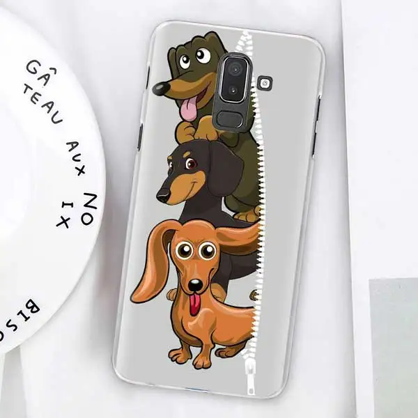 Dachshund Doxie Цветок Собака Щенок Чехлы для samsung Galaxy J4 Plus J6 Plus J8 J3 J5 J7 J5 Prime жесткий чехол - Цвет: 03