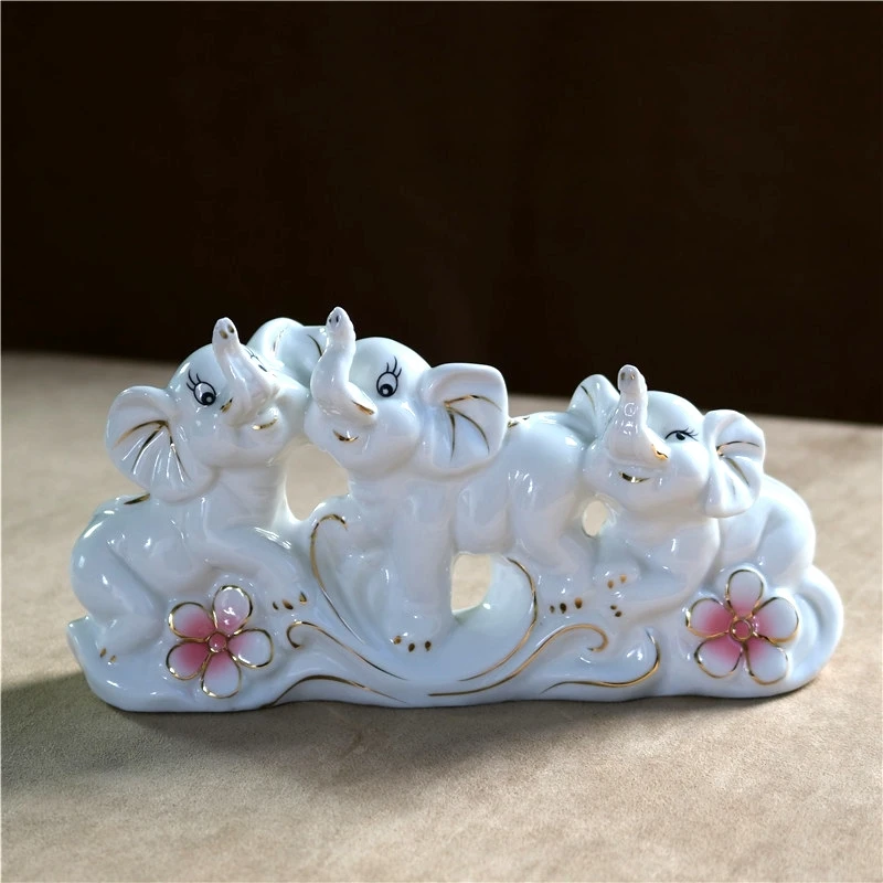 Оригинальная фарфоровая миниатюрная керамическая фигурка слона для всей семьи