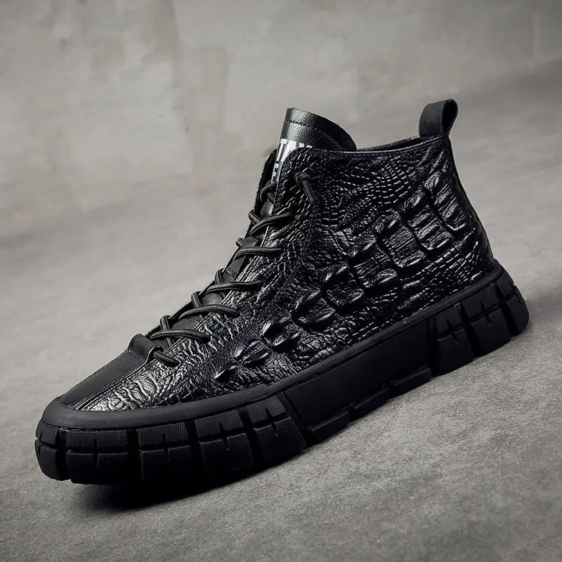 

Новые зимние мужские высокие простые темпераментные кожаные ботинки для отдыха полуботинки Martin светильник кие британские модные ботинки д...