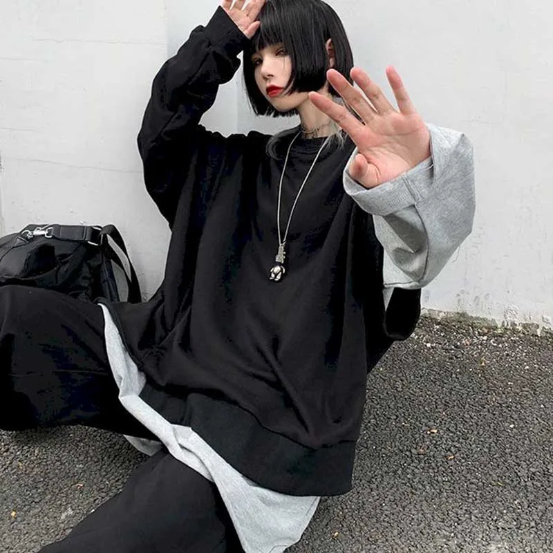 

Осенний Топ, толстовки с круглым вырезом для студентов, осенняя Женская Корейская версия, свободная Женская одежда с круглым вырезом, новин...