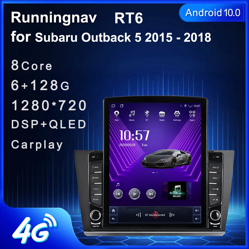 Runningnav For Subaru Outback 5 2015 - 2018 Tesla Type Android Car Radio Multimedia Video Player Navigation GPS