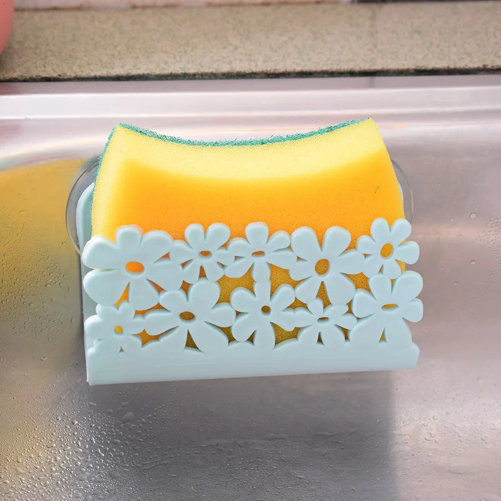 Вешалка для посуды держатель губки на присоске стеллаж хранения тряпки полка