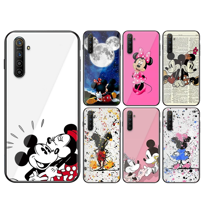 

Cute Mickey Minnie Love Shockproof Shell Phone Case For OPPO Reno 4Z 4SE 4F 4 3 Pro Lite 5G 4G 10X ZOOM ACE Black Soft Cover
