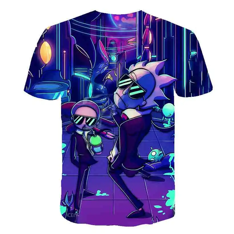 

Cartoon Anime T Shirts Kawaii Rick Tee Harajuku Sweatshirts Pullovers 3D Print Morty Animal Summer Men Women Casual T-shirt