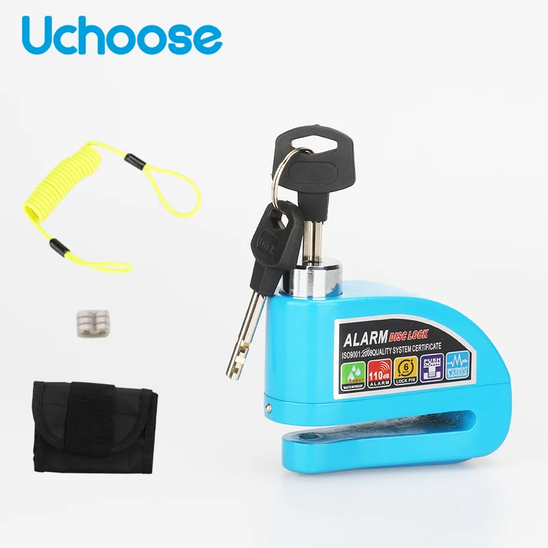 

Motorcycle Scooter Alarm Lock Wheel Disc Brake Aluminum Alloy Security Anti-theft 2m Reminder Rope Lockstitch Bag Spare Battery