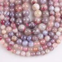 natural plum tourmaline stone beads trend round beads fit for women bracelet necklace jewelry diy making accessories