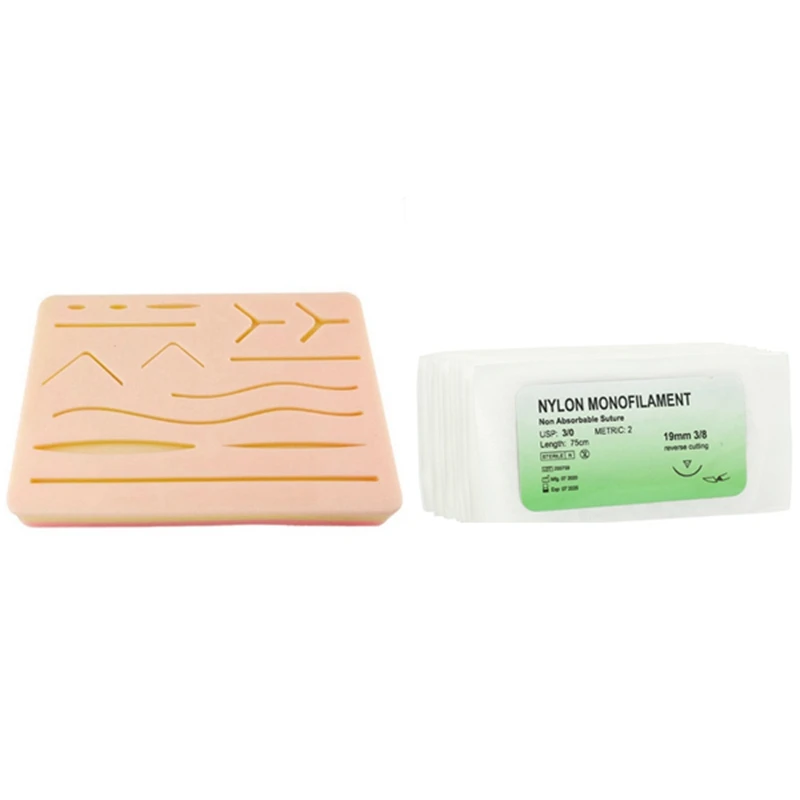 

1Set Suture Practice Kit, Multi-Wound Suture Module, Reusable Silicon Suture Pad Suture Kit for Training and Practice