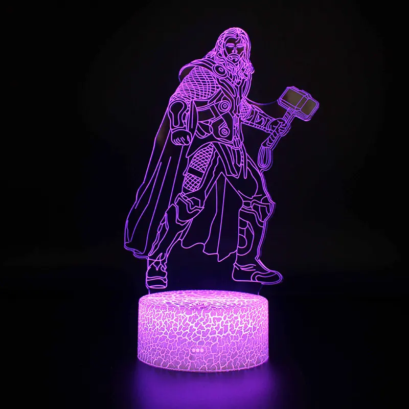 Мстители Marvel рисунок 3D акриловый Иллюзия светодиодный светильник USB красочные