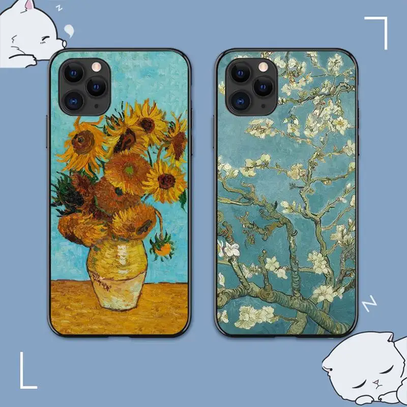 

Paintings Starry Night Van Gogh Phone Case for iPhone 13 8 7 6 6S Plus X 5S SE 2020 XR 11 12 mini pro XS MAX