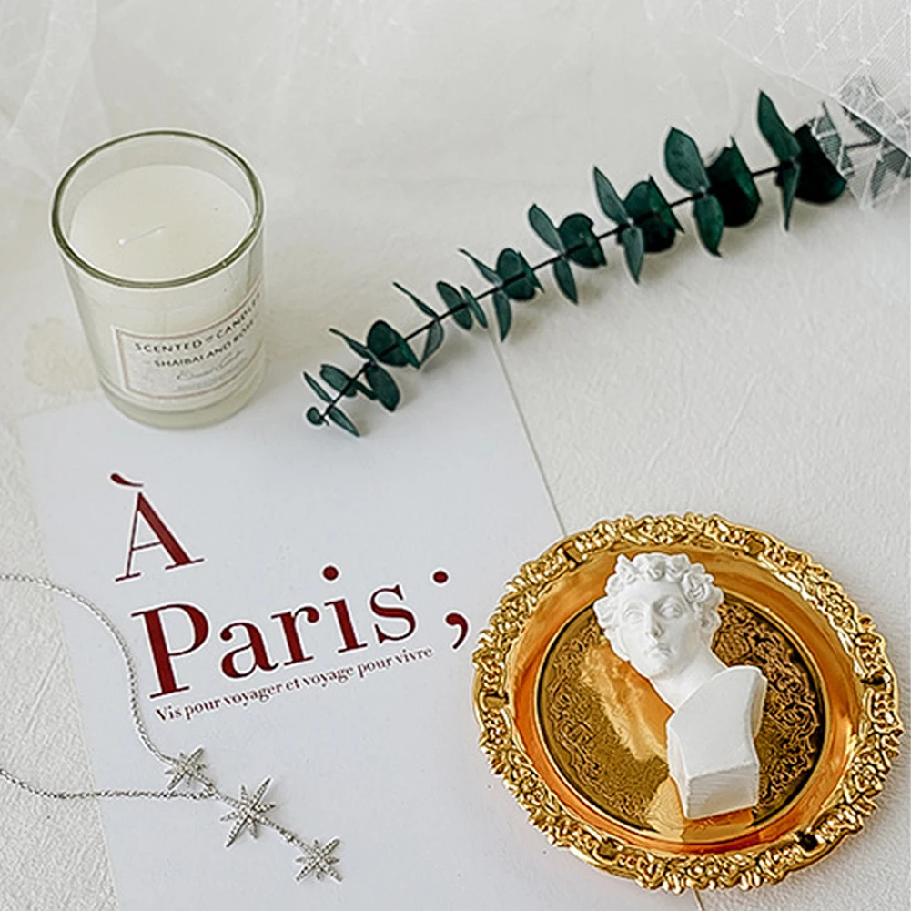 Тарелка винтажная золотистая для фотосъемки натюрморта фотостудии реквизит