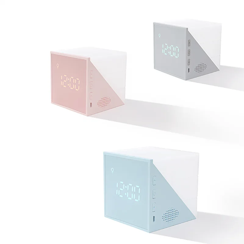 Creative Touch Control Intelligent Alarm Clock Wake Up Light Cube USB Digital Electronic Desktop Smart Home Desk Clocks | Дом и сад