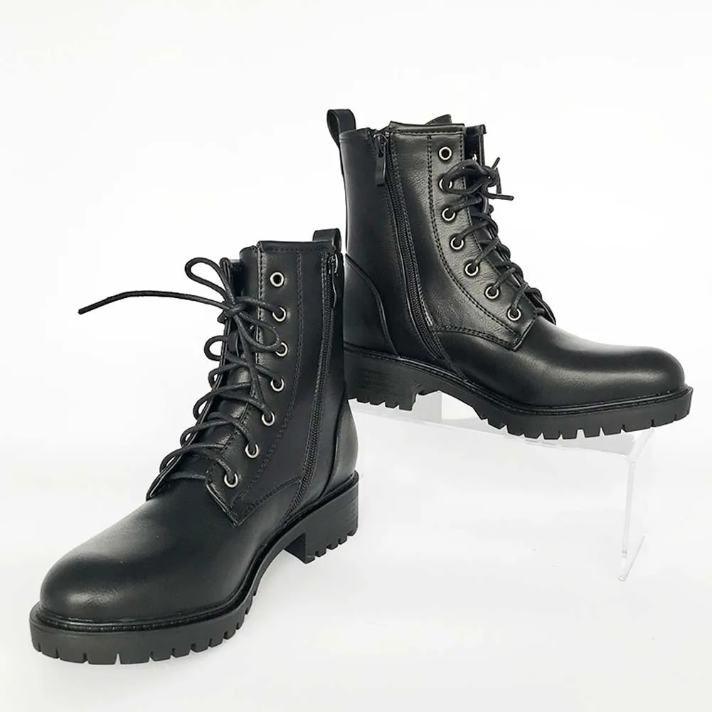 

RIBETRINI Stylish Female shoes lace Fashion shoes lace Ankle Boots Low Heel Sewing Boots Women 2020 Casual Shoes Woman