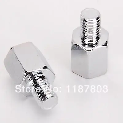 

Pair Chrome Motorcycle or Scooter Rear View Side Mirror Adapters Bolts 10mm to 8mm For Harley ATV Honda Yamaha Kawasaki Suzuki