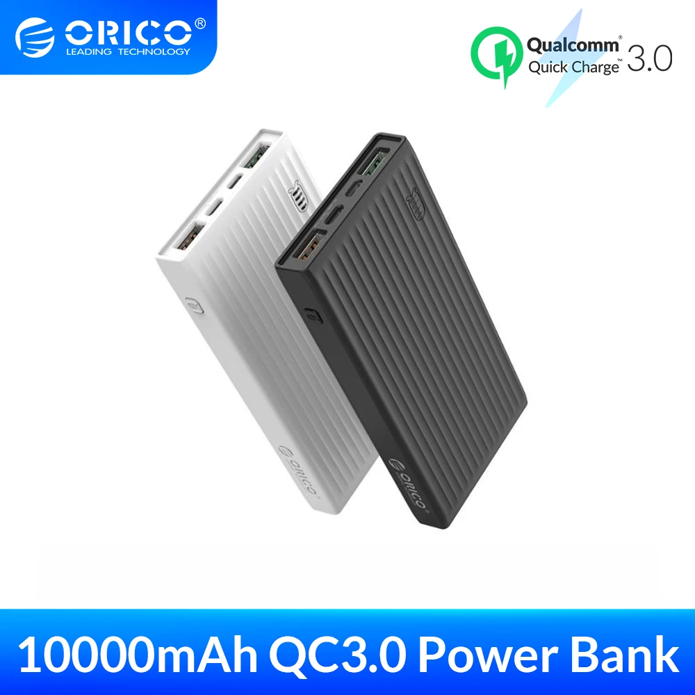 ORICO 10000 мАч универсальный внешний аккумулятор QC3.0 быстрая зарядка двухстороннее