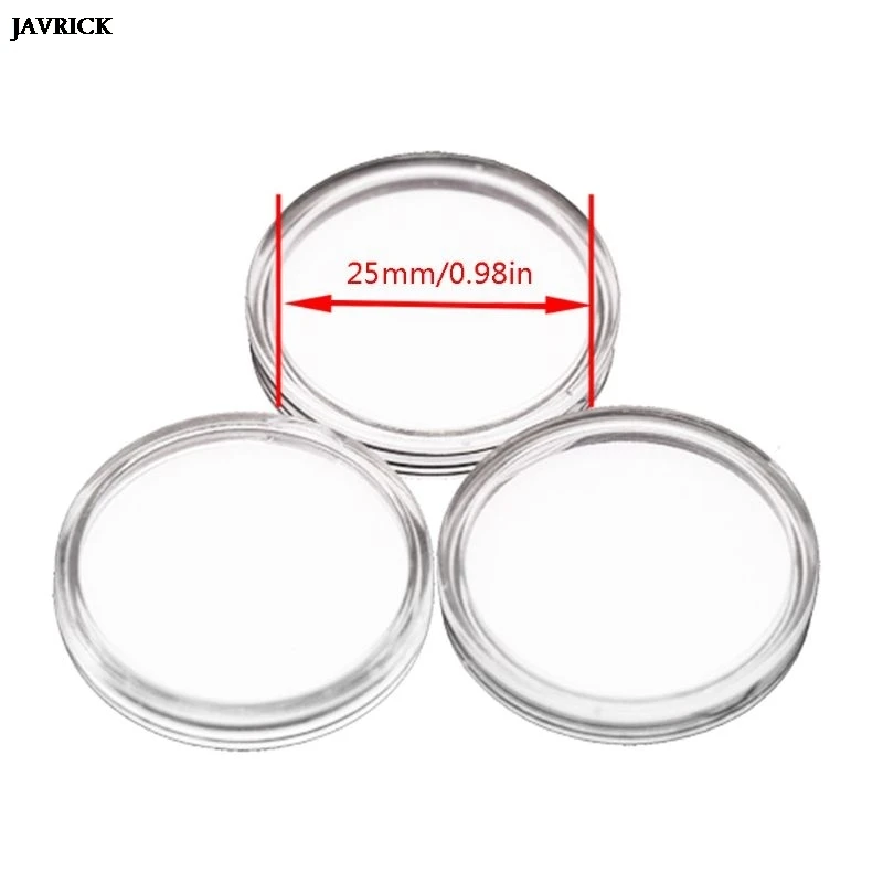 

10 pc 25mm NTAG215 Coin Holder Capsules Box Storage Clear Round Display Cases High Quality Coin Holders Acrylic Material