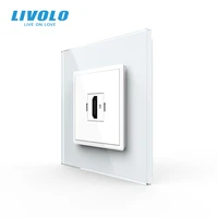 livolo uk standard wall hdmi socket hdmi plugslow current new style crystal glass panel 3colors choice