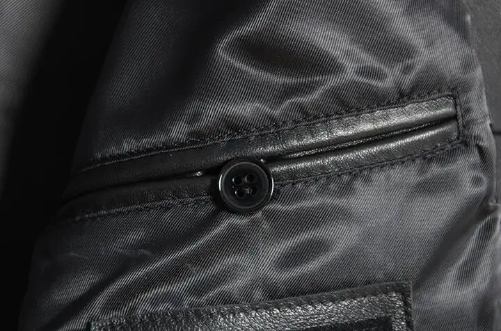 

Jacket Genuine Leather Men Vintage Winter Spring 100% Natural Sheepskin Embroidery Letter A Male Fashion Zipper Bomber Jacket