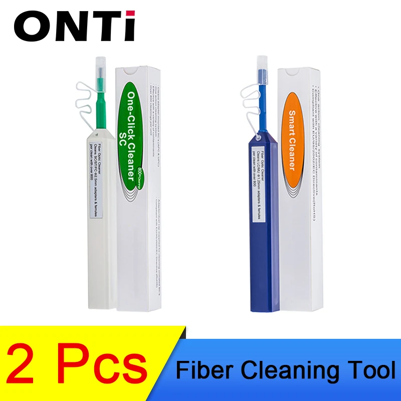ONTi 2 шт FTTH инструмент для чистки оптического волокна 2,5 мм SC FC ST 1,25 ММ LC MU разъем волоконно-оптические чистящие инструменты Smart Cleaner