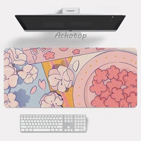 Large Anime Pink Mousepad Gamer Cute Kawaii XXL Gaming Mouse Pad Rubber Otaku Locking Edge Big Fashion Laptop Notebook Desk Mat