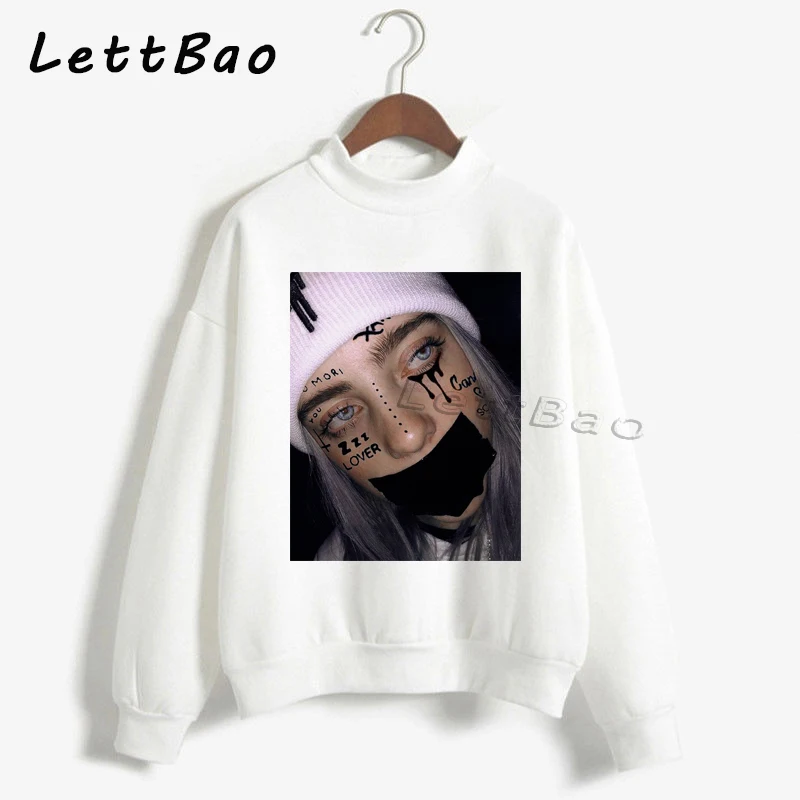 Billie Eilish толстовки свитер уличная Эстетическая Готическая Moletom Feminino Ullzang Harajuku на заказ Женская толстовка Femme 90s