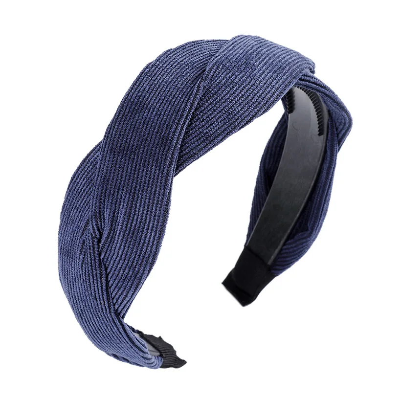 velvet B LEVAO Serpentine Winding Cross Headband Vintage Hairbands Bezel Turban Women Girls Hair Accessories Hair Hoop Headwear Fashion - Цвет: velvet B