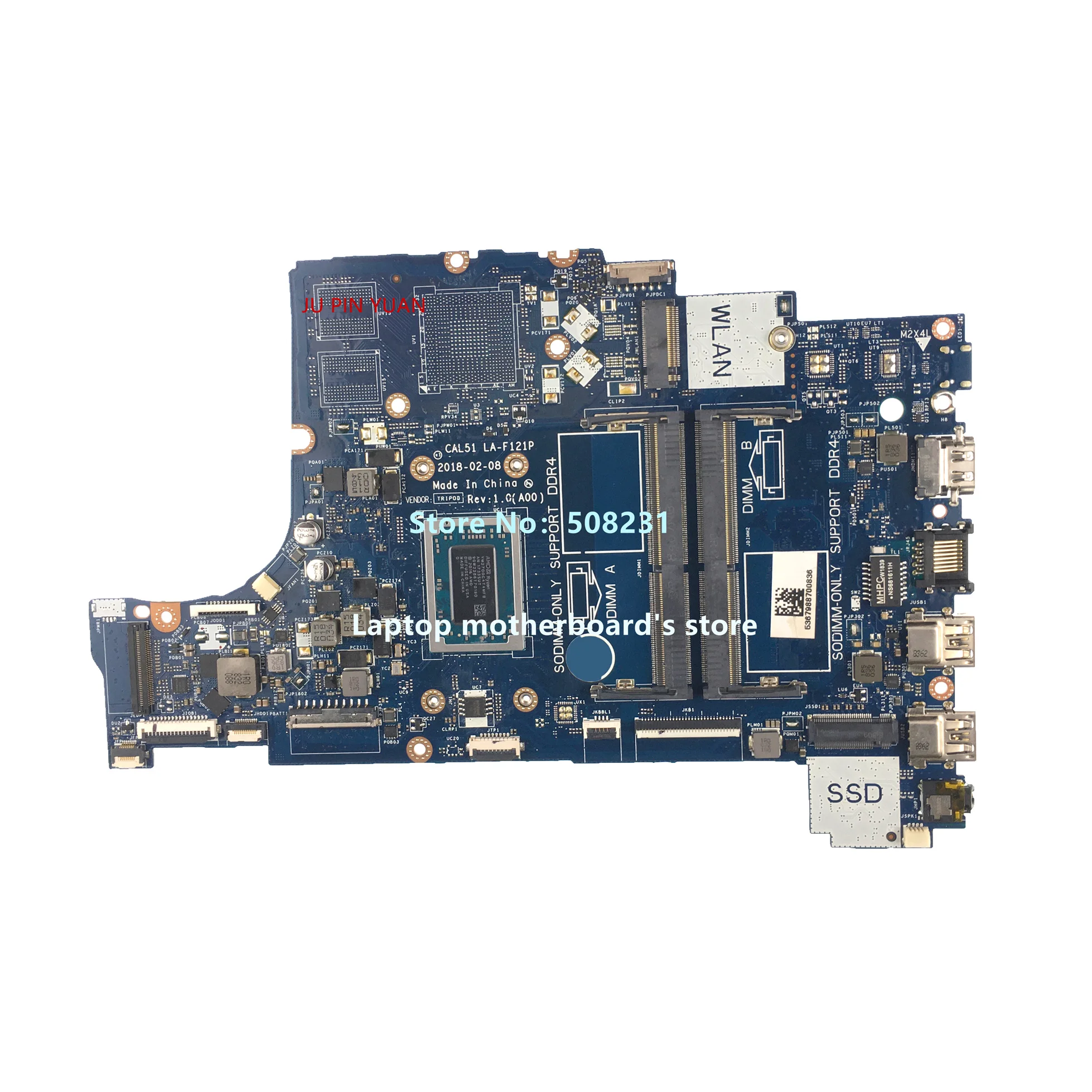 

For DELL Inspiron 5575 Laptop Motherboard CN-0R9NMC 0R9NMC R9NMC CLA51 LA-F121P With YM2700 CPU DDR4 100% Full Tested