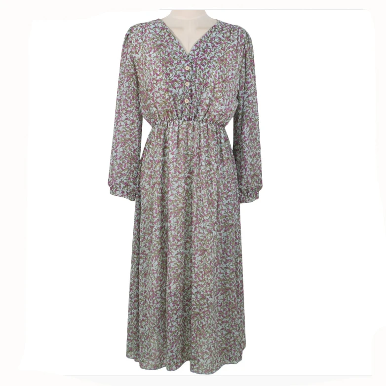 Платья размера плюс осень 2019 новые женские с цветочным принтом подкладкой милое