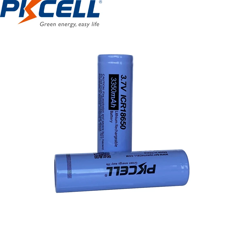 Литиевые батареи PKCELL ICR 18650 12 шт. ICR18650 3 7 в литий ионные аккумуляторы 3350 мАч плоские