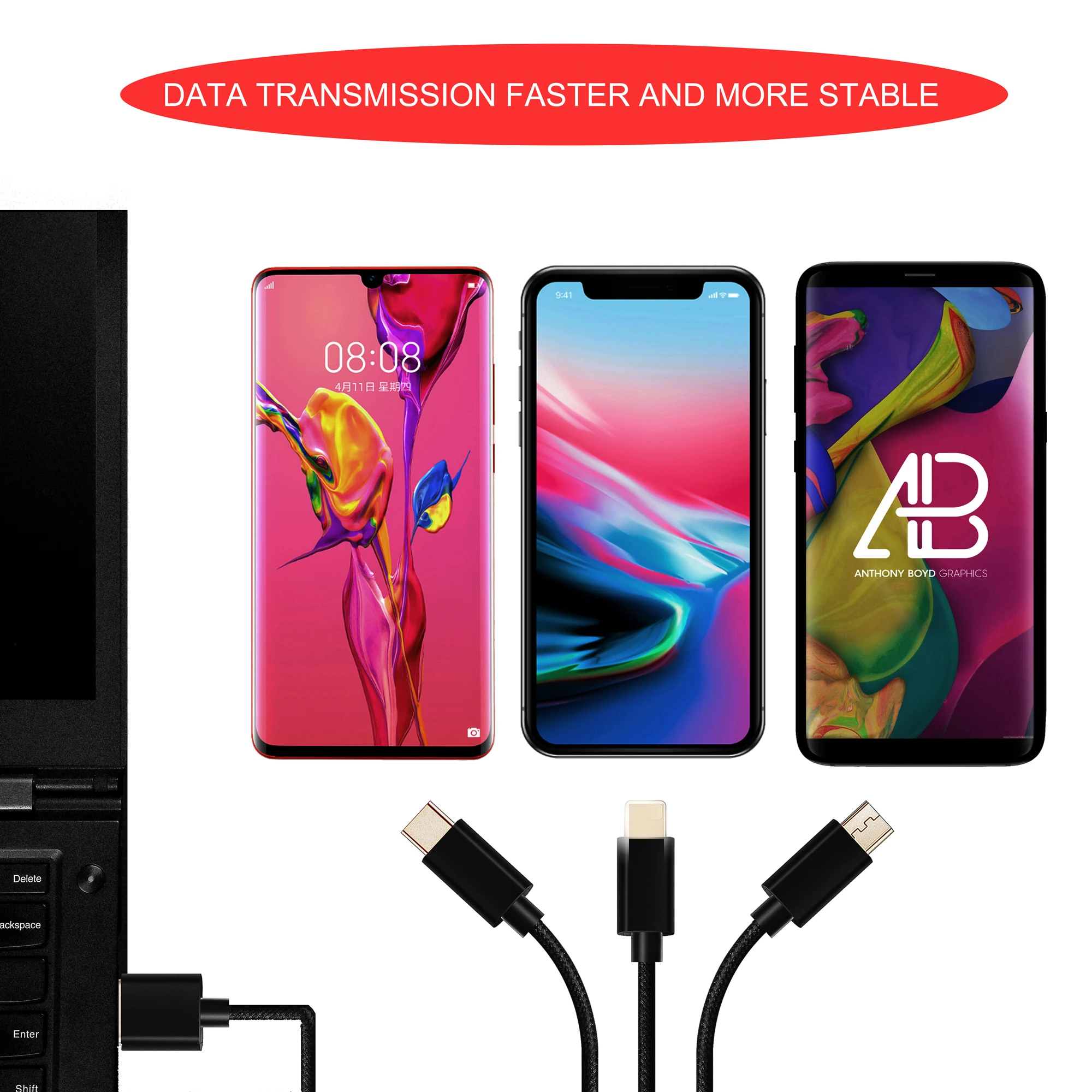 NATTHSWE 3 в 1 USB кабель для мобильного телефона Micro usb type C зарядного устройства iPhone