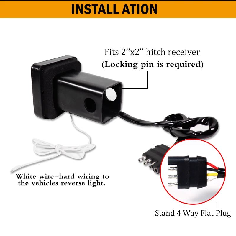 ijdm 2 hitch receiver brake lamptail lampreverse light for truck suv trailer equipped class 345 2 inch towing adapter hole free global shipping