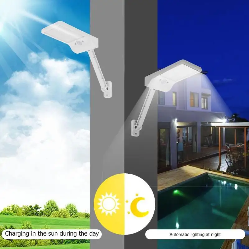 

Safety 50LED Solar PIR Motion Sensor Wall Lamp Waterproof Street Light w/Remote Control IP65 for Outdoor Road Garden Courtyard