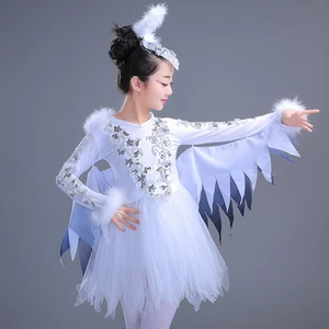 Children Modern Dance Costumes Dance Animal Characters Costumes Halloween Birds Clothing Sparrows Magpie Performance clothing
