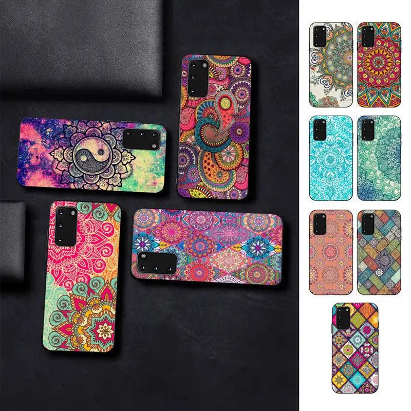 

Retro Mandala Flower Phone Case for Samsung S10 21 20 9 8 plus lite S20 UlTRA 7edge