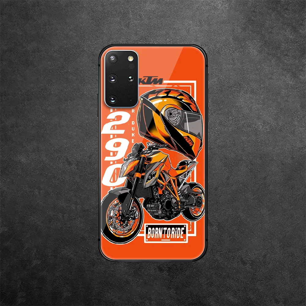

Motorcycle KT Brand Tempered Glass Phone Case Cover For Samsung Galaxy Note S 8 9 10 20 21 E Plus Ultra M 31 51 FE Luxury Funda