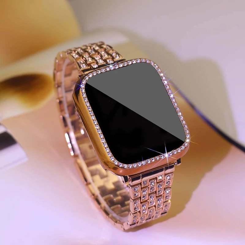 Ремешок металлический для Apple Watch Band 40 мм 44 41 45 Женский звеньевой браслет из