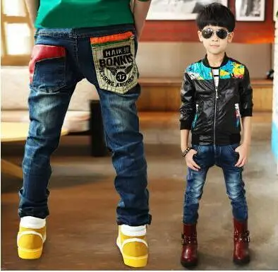3002 thin jeans Г. Весенние детские джинсы для мальчиков однотонные тонкие джинсы для маленьких мальчиков, повседневные джинсы для больших мальчиков длинные брюки - Цвет: 3002 thin jeans